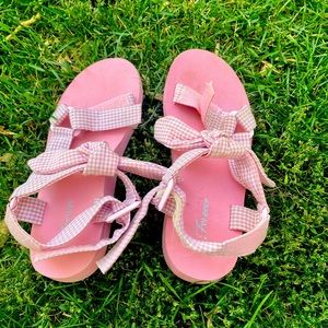 Forever Pink Gingham flip flops